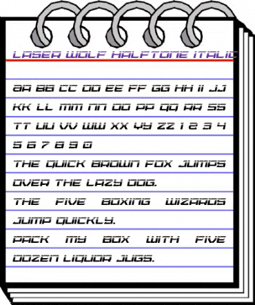 Laser Wolf Halftone Italic Italic animated font preview Laser Wolf Halftone Italic Italic animated font preview