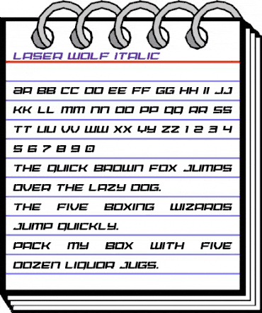 Laser Wolf Italic Italic animated font preview