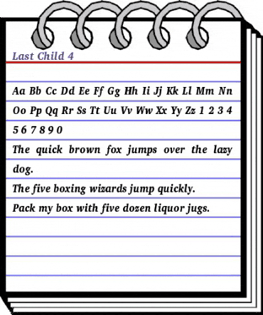 Last Child 4 Regular animated font preview