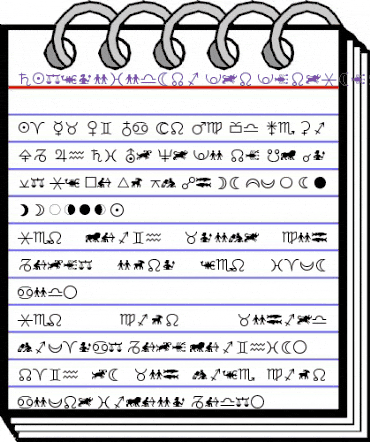 Linotype Astrology Pi One animated font preview