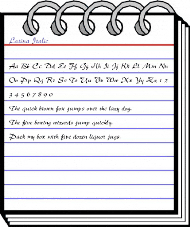 Latina Italic animated font preview