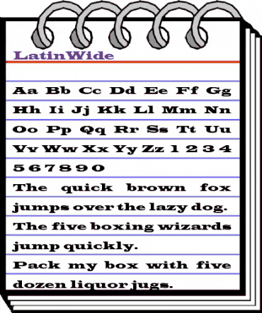 LatinWide Regular animated font preview