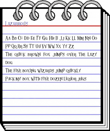 Lazarrous Regular animated font preview