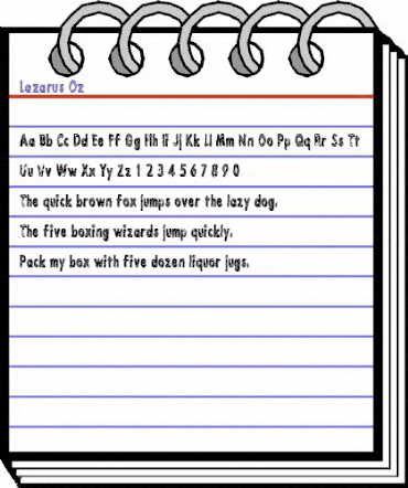 Lazarus Oz Regular animated font preview