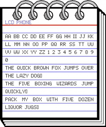 lcd phone Regular animated font preview