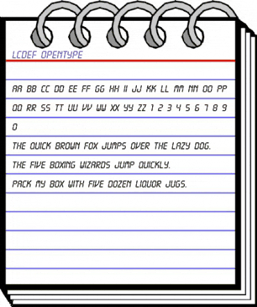 LCDEF Regular animated font preview