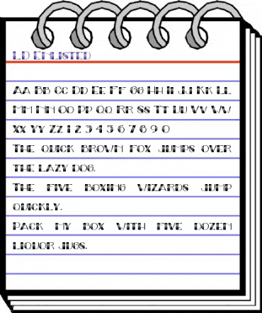 LD Enlisted Regular animated font preview