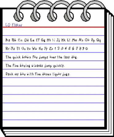 LD Flakey Regular animated font preview