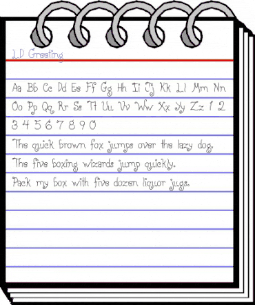 LD Greeting Regular animated font preview