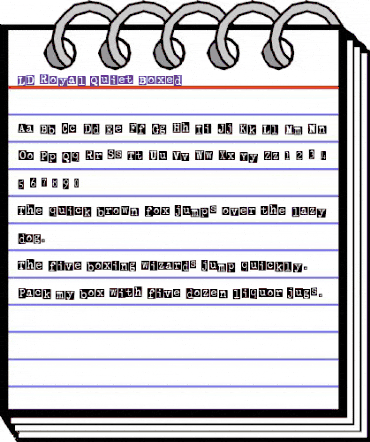 LD Royal Quiet Boxed Regular animated font preview