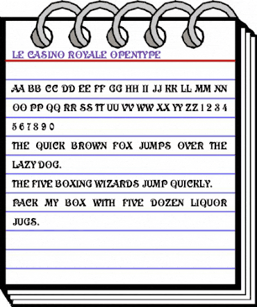 Le Casino Royale Regular animated font preview