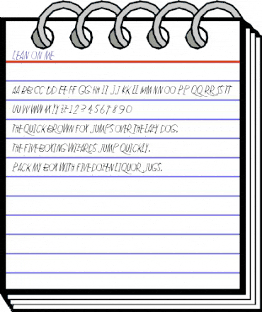 Lean on me Regular animated font preview