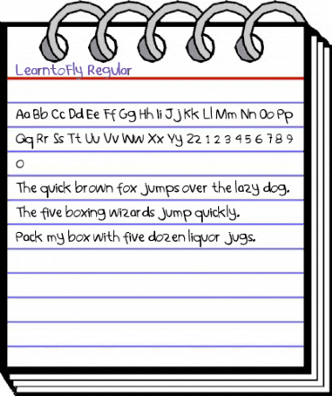 Learn to  Fly Regular animated font preview