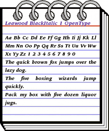 ITC Leawood Black Italic animated font preview ITC Leawood Black Italic animated font preview