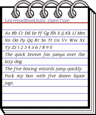 Leawood BookItalic animated font preview