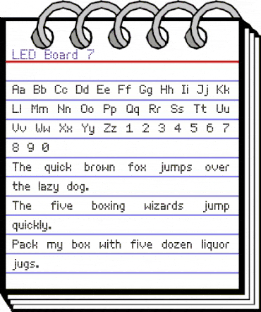 LED Board-7 Regular animated font preview LED Board-7 Regular animated font preview
