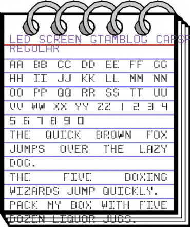 LED SCREEN GTAMBLOG CAPS+ 2.0 Regular animated font preview LED SCREEN GTAMBLOG CAPS+ 2.0 Regular animated font preview