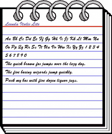 Leenda Italic Lite Italic animated font preview