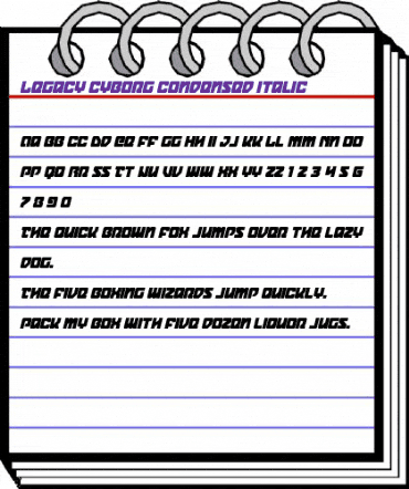 Legacy Cyborg Condensed Italic Regular animated font preview Legacy Cyborg Condensed Italic Regular animated font preview
