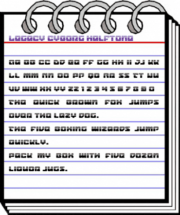 Legacy Cyborg Halftone Regular animated font preview