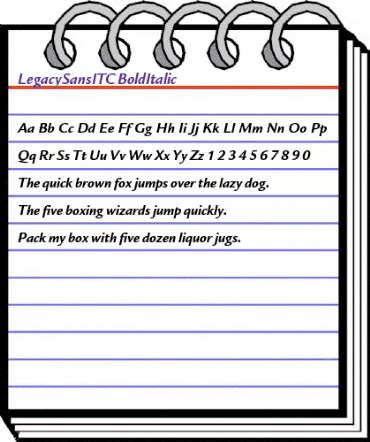LegacySansITC BoldItalic animated font preview