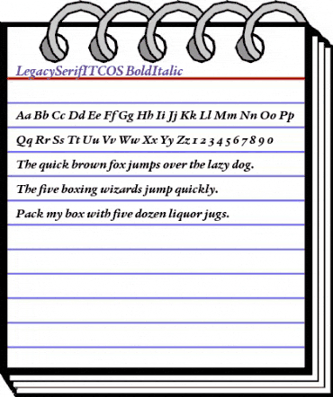 LegacySerifITCOS BoldItalic animated font preview