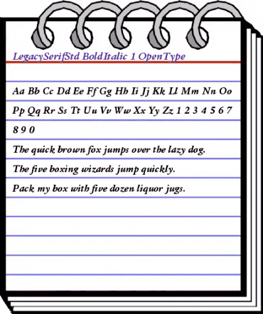 ITC Legacy Serif Std Bold Italic animated font preview ITC Legacy Serif Std Bold Italic animated font preview