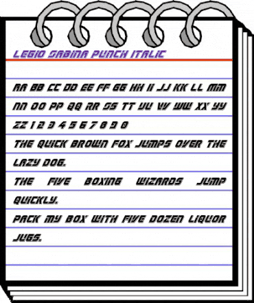 Legio Sabina Punch Italic Italic animated font preview