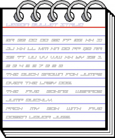 Legion Bullet Italic Italic animated font preview