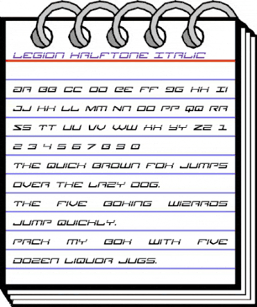 Legion Halftone Italic Italic animated font preview Legion Halftone Italic Italic animated font preview