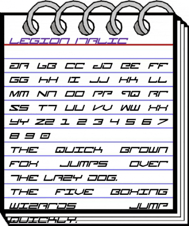 Legion Italic Italic animated font preview Legion Italic Italic animated font preview