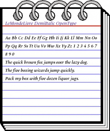 LeMondeLivre Demi Italic animated font preview LeMondeLivre Demi Italic animated font preview