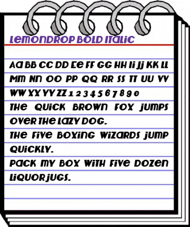 Lemondrop Bold Italic animated font preview