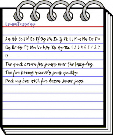 Lemon Tuesday Regular animated font preview
