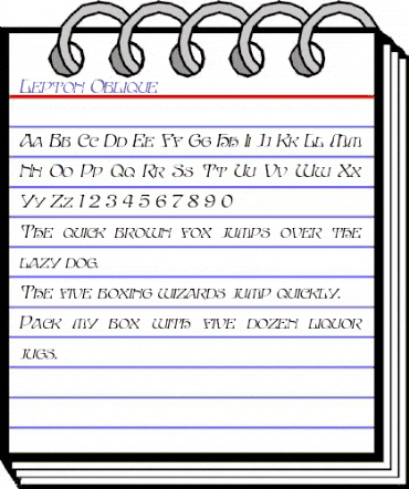 Lepton Oblique animated font preview Lepton Oblique animated font preview