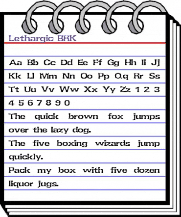 Lethargic (BRK) Regular animated font preview Lethargic (BRK) Regular animated font preview