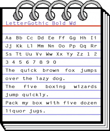 LetterGothic-Bold Wd Regular animated font preview