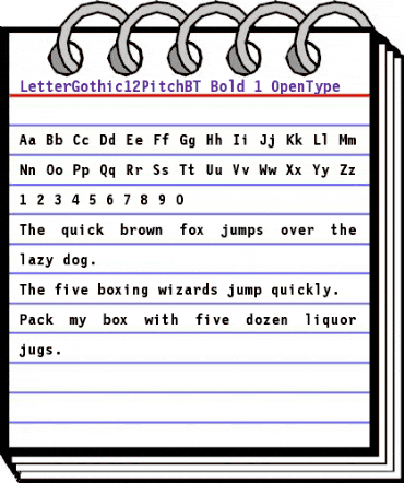 Letter Gothic 12 Pitch Bold animated font preview Letter Gothic 12 Pitch Bold animated font preview