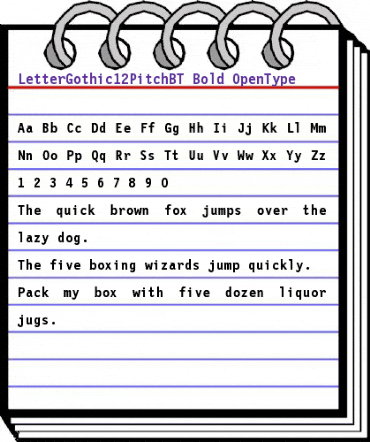 Letter Gothic 12 Pitch Bold animated font preview Letter Gothic 12 Pitch Bold animated font preview