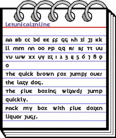 LetunicalInline Regular animated font preview