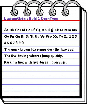 LexiconGothic Bold animated font preview