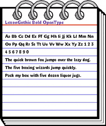 Lexon Gothic Bold animated font preview Lexon Gothic Bold animated font preview