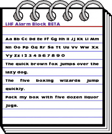 LHF Alarm Block BETA Regular animated font preview