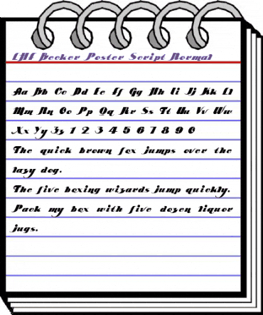 LHF Becker Poster Script Normal animated font preview