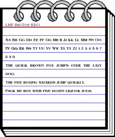 LHF BigTop REG Regular animated font preview LHF BigTop REG Regular animated font preview