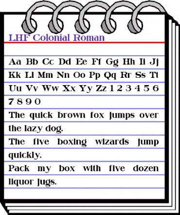 LHF Colonial Roman Regular animated font preview