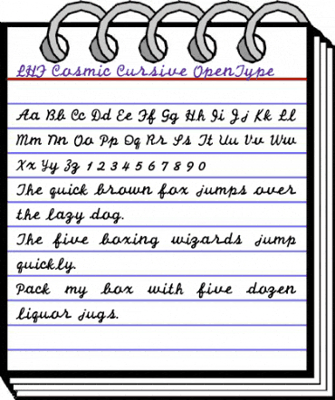 LHF Cosmic Cursive Regular animated font preview