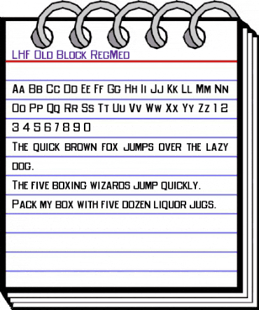LHF Old Block RegMed Regular animated font preview