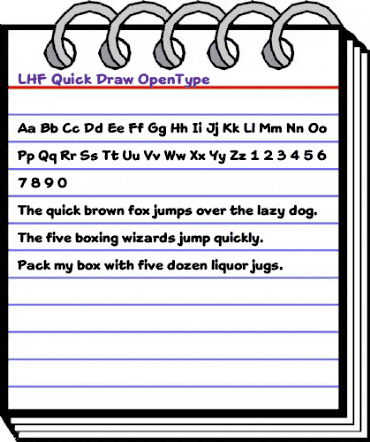 LHF Quick Draw Regular animated font preview