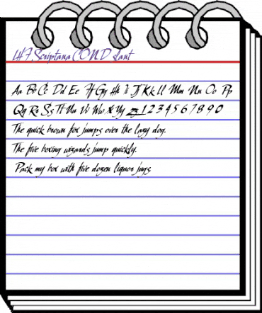 LHF Scriptana COND slant Regular animated font preview